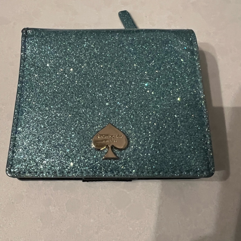 Kate Spade Glitter Wallet in Teal